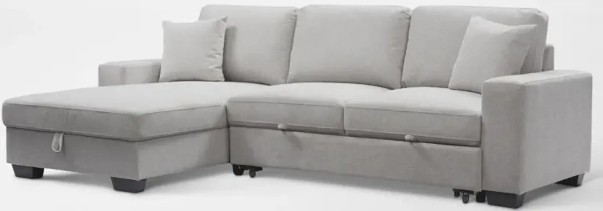 Milo 2-Piece Sleeper Sectional with Left-Facing Chaise - Light Gray