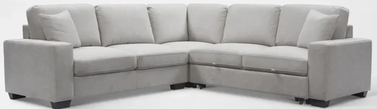 Milo 3-Piece Sleeper Sectional with Left-Facing Loveseat - Light Gray