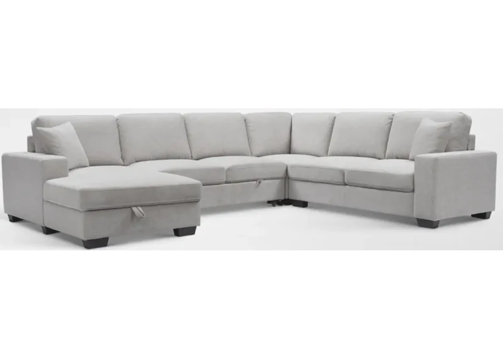 Milo 4-Piece Sleeper Sectional with Left-Facing Chaise - Light Gray