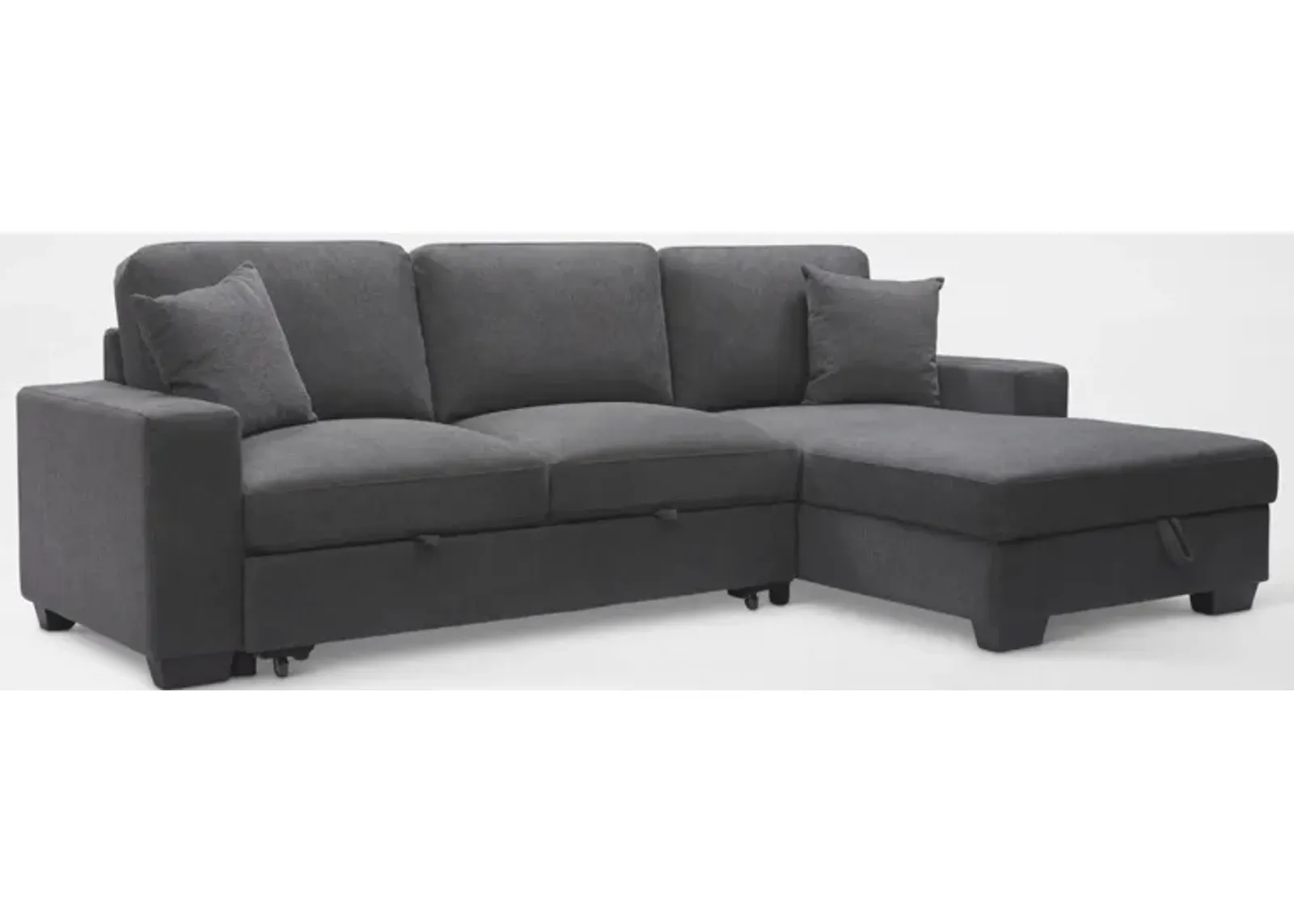 Milo 2-Piece Sleeper Sectional with Right-Facing Chaise - Charcoal