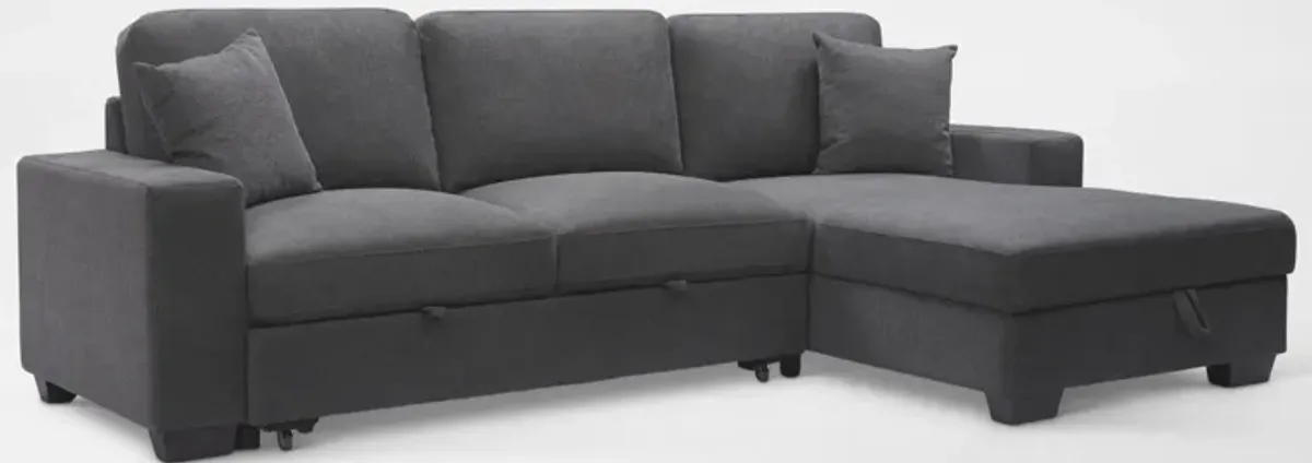 Milo 2-Piece Sleeper Sectional with Right-Facing Chaise - Charcoal