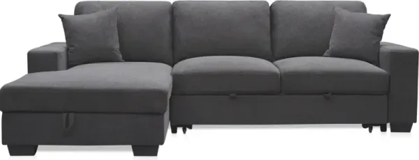 Milo 2-Piece Sleeper Sectional with Left-Facing Chaise - Charcoal