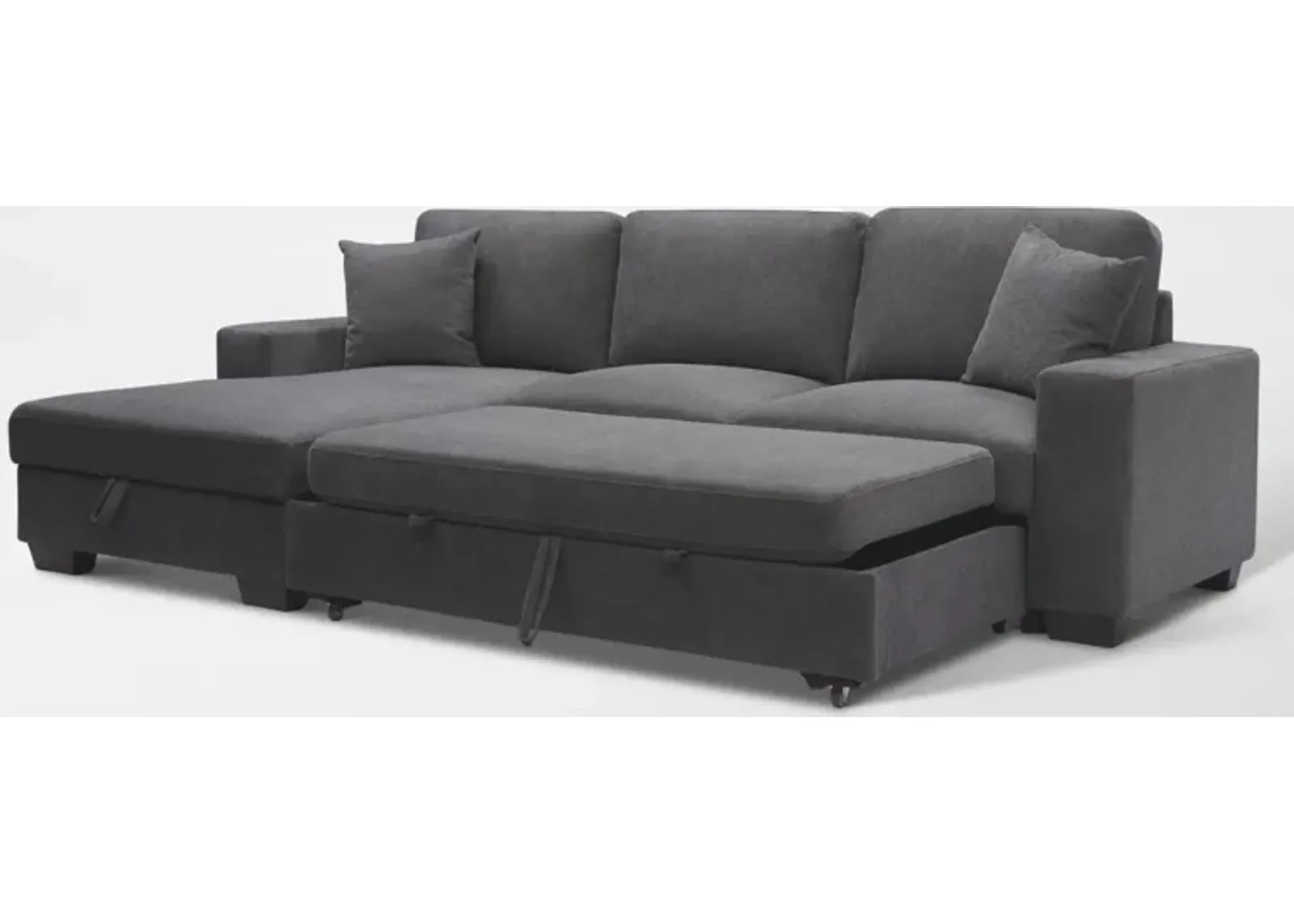 Milo 2-Piece Sleeper Sectional with Left-Facing Chaise - Charcoal