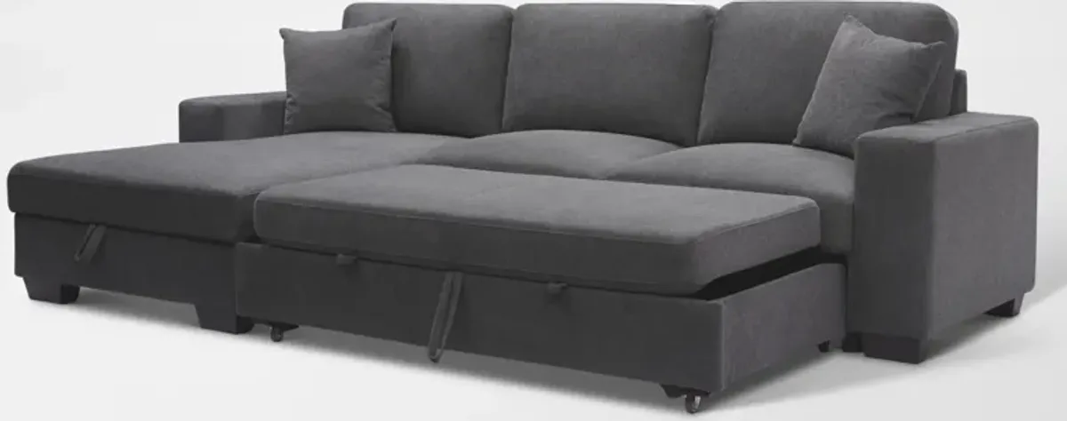 Milo 2-Piece Sleeper Sectional with Left-Facing Chaise - Charcoal