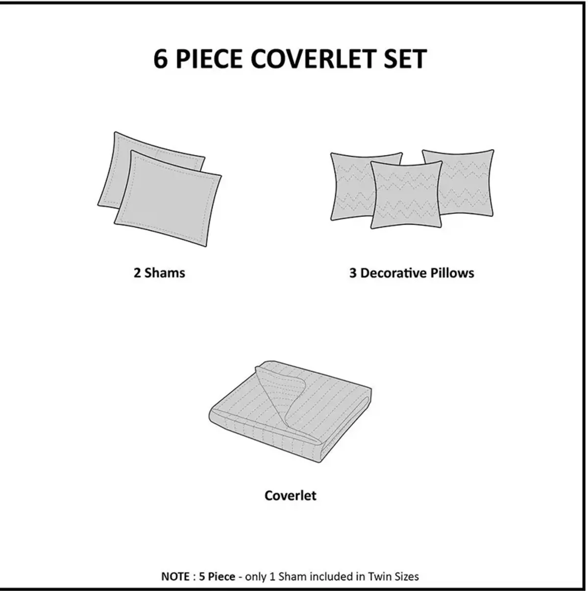 Brimsley 6-Piece Full/Queen Reversible Coverlet Set