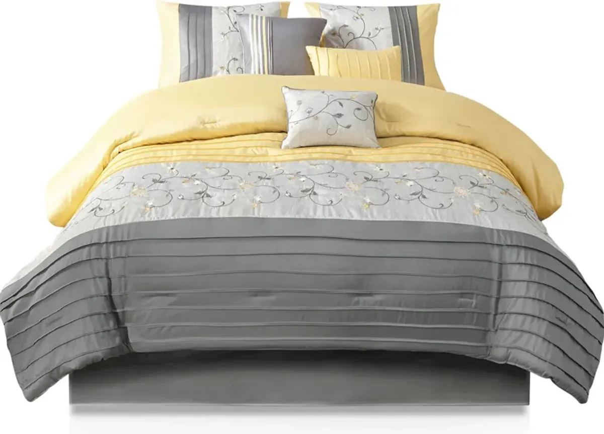 Clara California King Comforter Set - Yellow