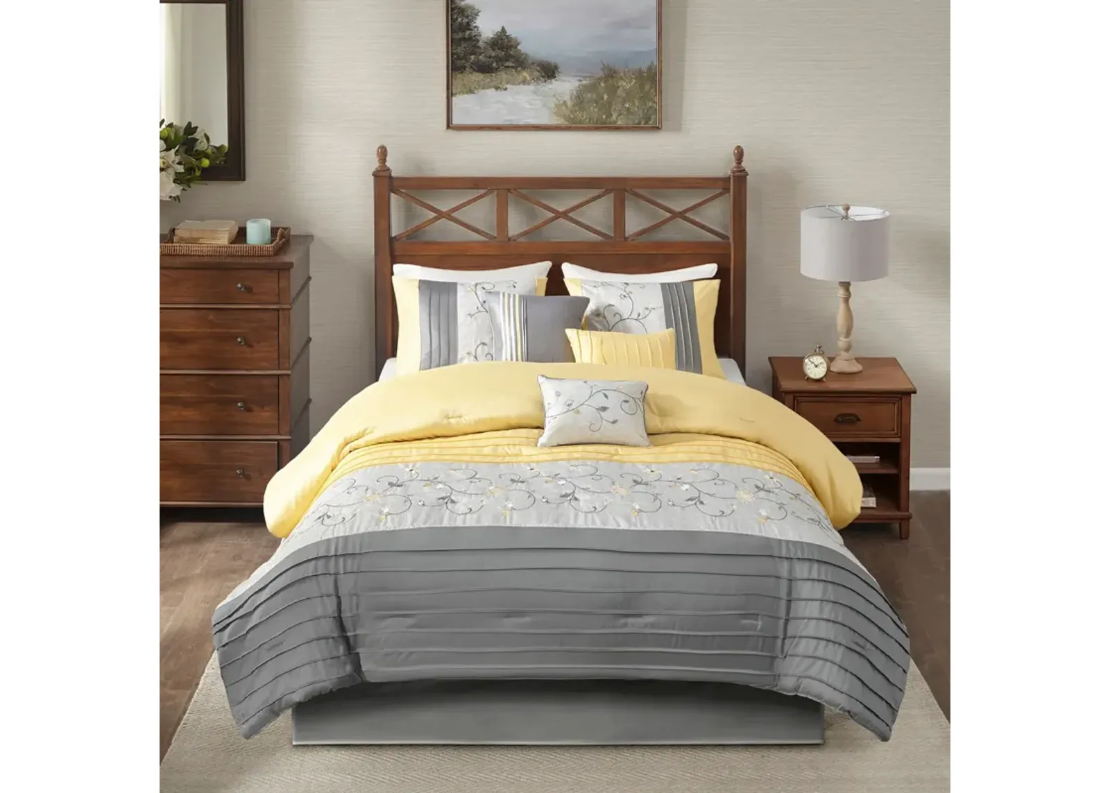 Clara California King Comforter Set - Yellow