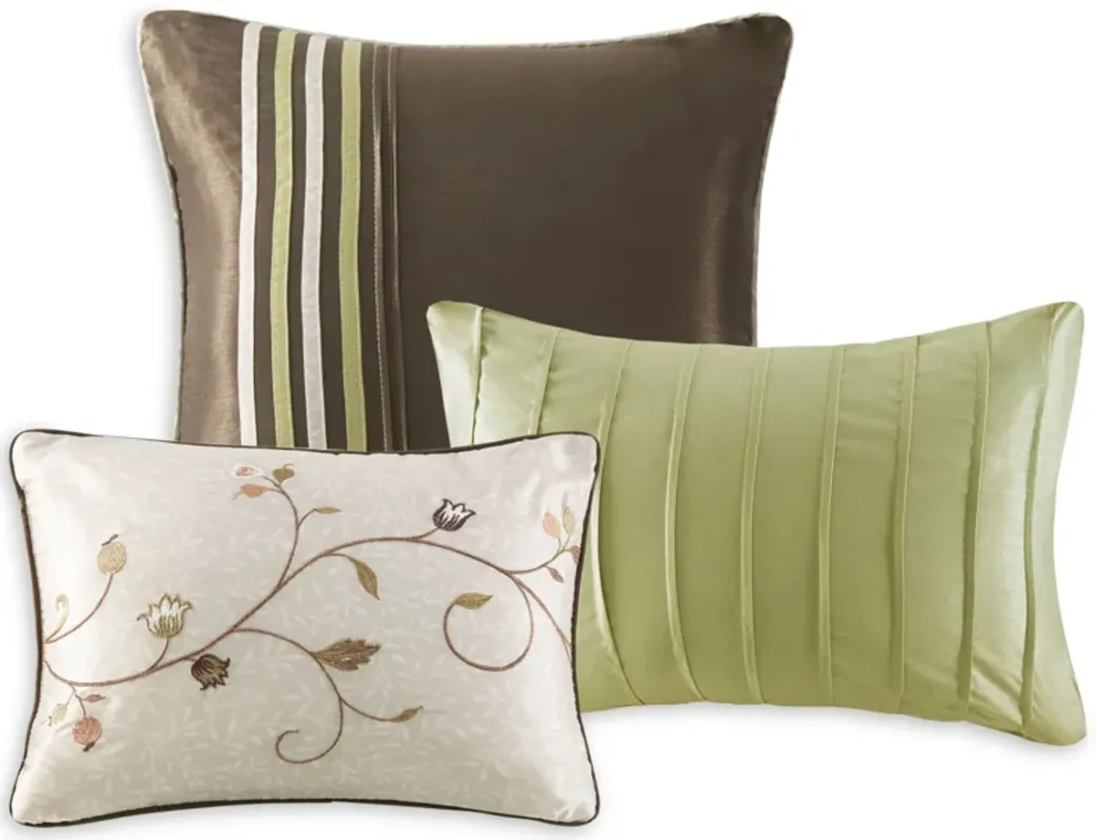 Clara Queen Comforter Set - Green