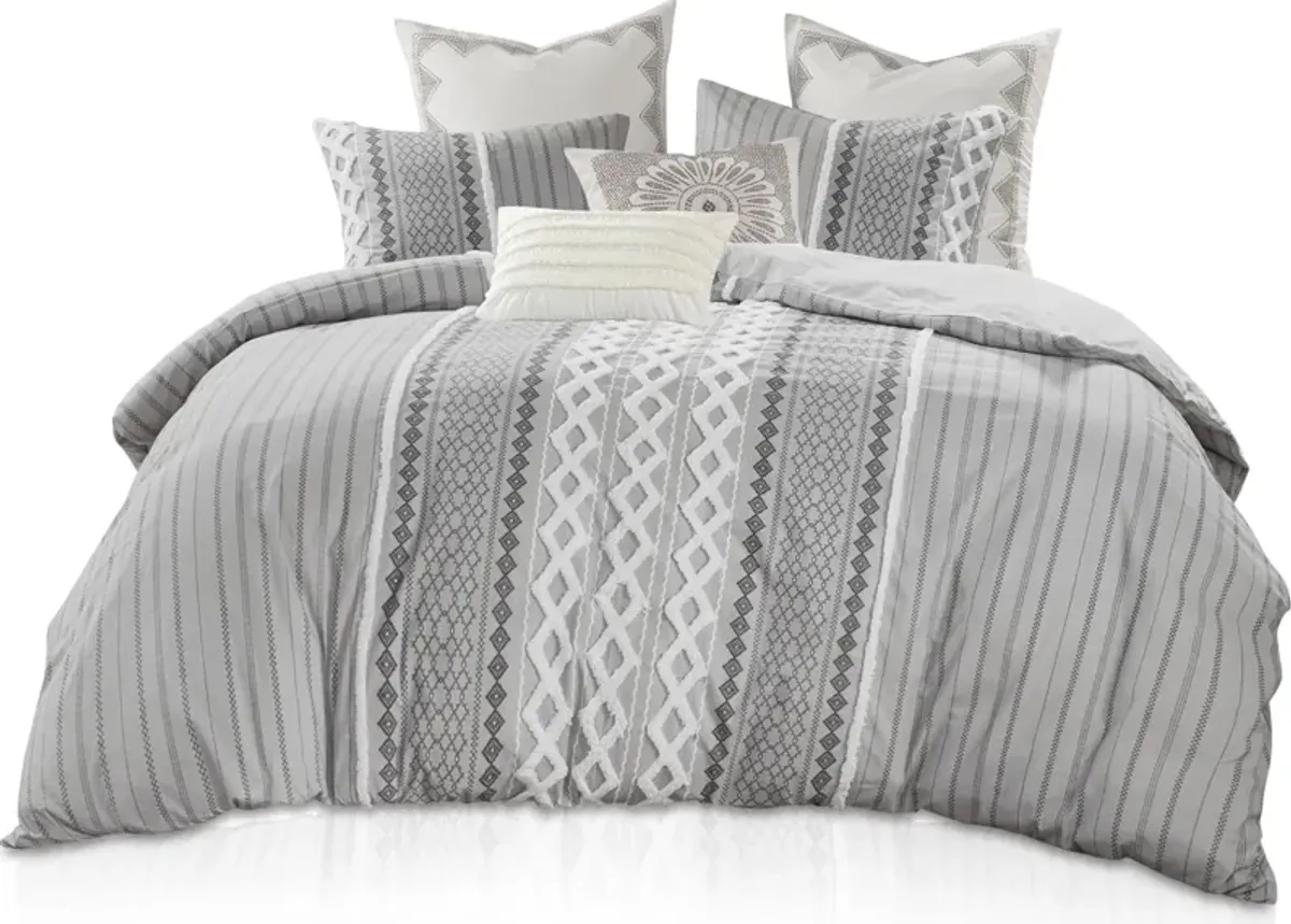 Amari Full/Queen Comforter Set - Gray