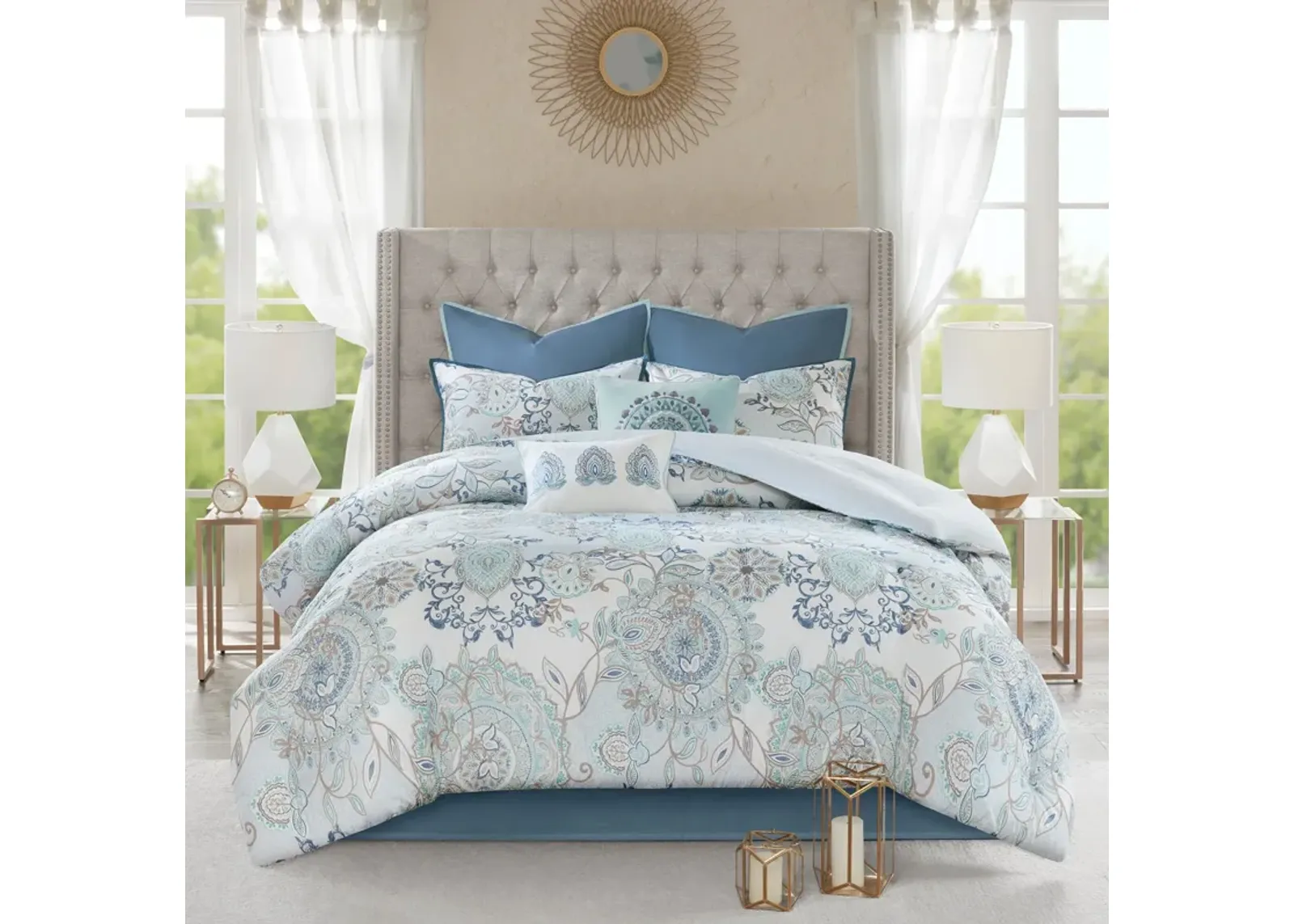 Cyrene Queen Reversible Comforter Set