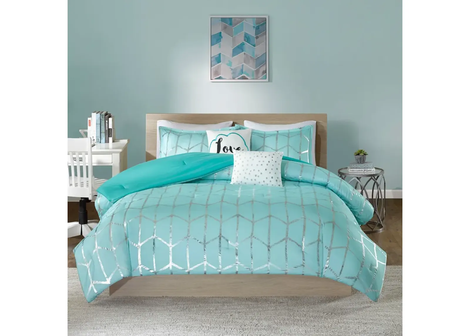 Raina Twin/Twin XL Comforter Set - Blue