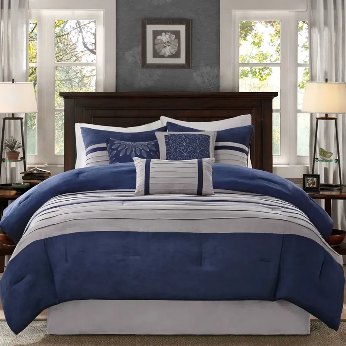 Louise King Comforter Set - Blue