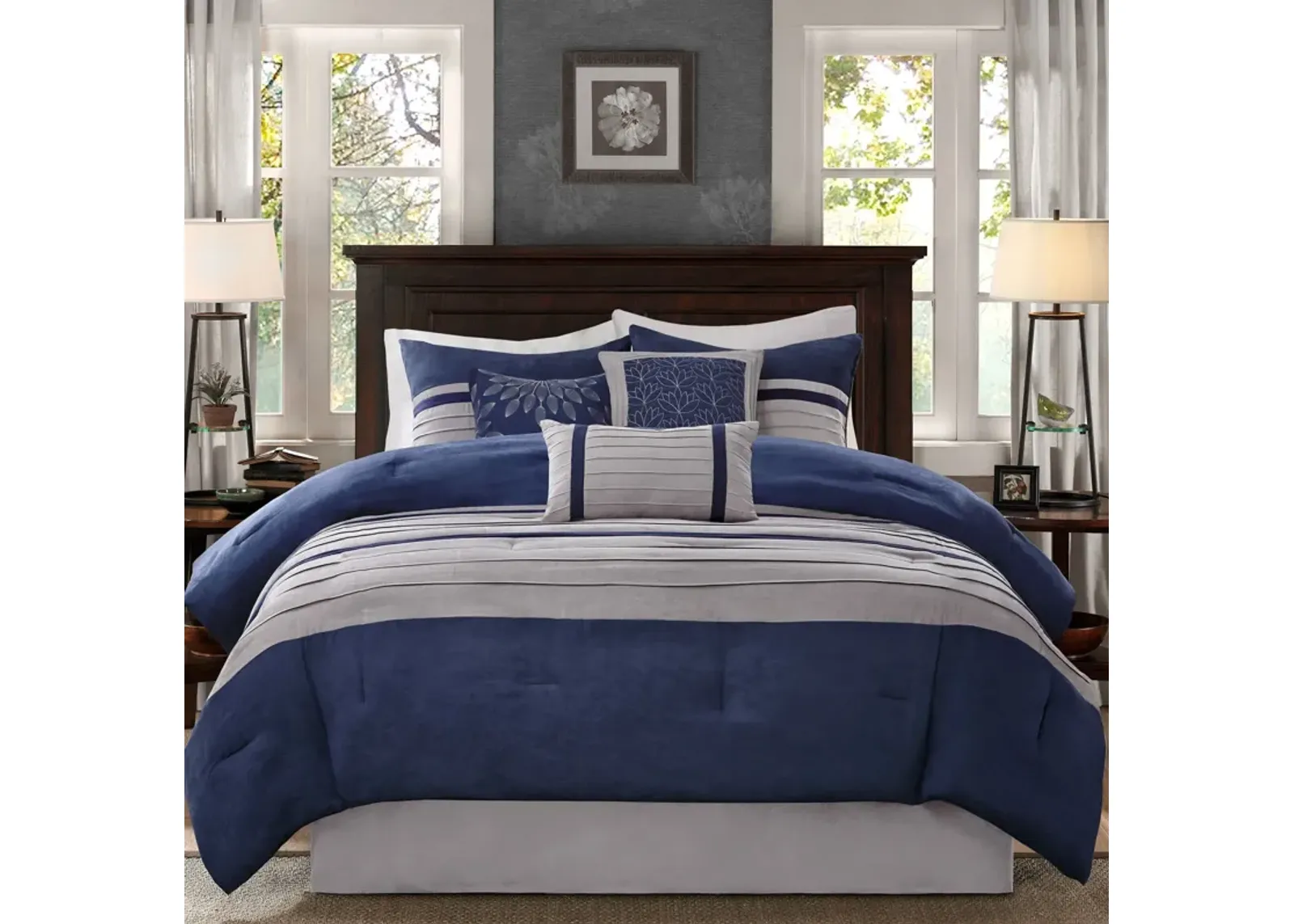 Louise California King Comforter Set - Blue