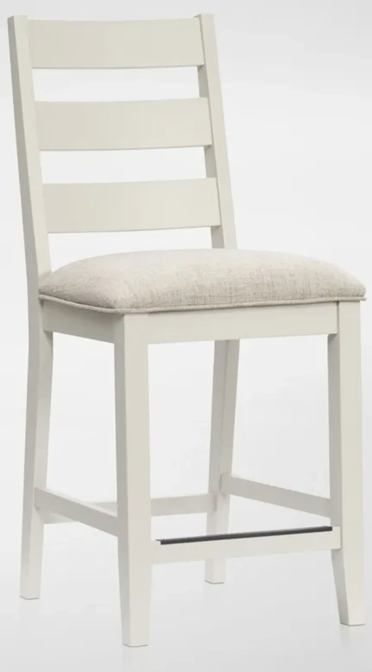 Maxwell Upholstered Counter-Height Stool - Gray - Wood Legs