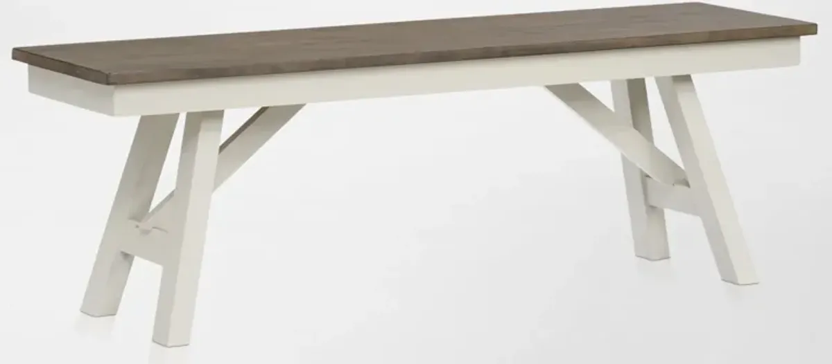 Maxwell Solid Wood Bench - Gray