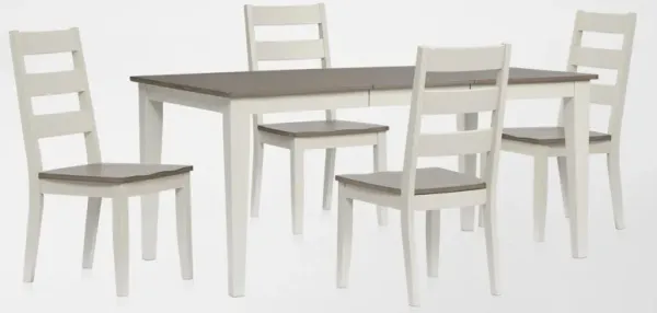Maxwell Solid Wood Extendable Dining Table and 4 Chairs - Gray