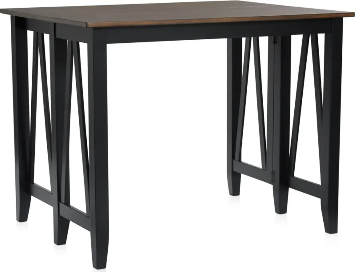 Maxwell Breakfast Bar and 2 Backless Counter Stools - Black