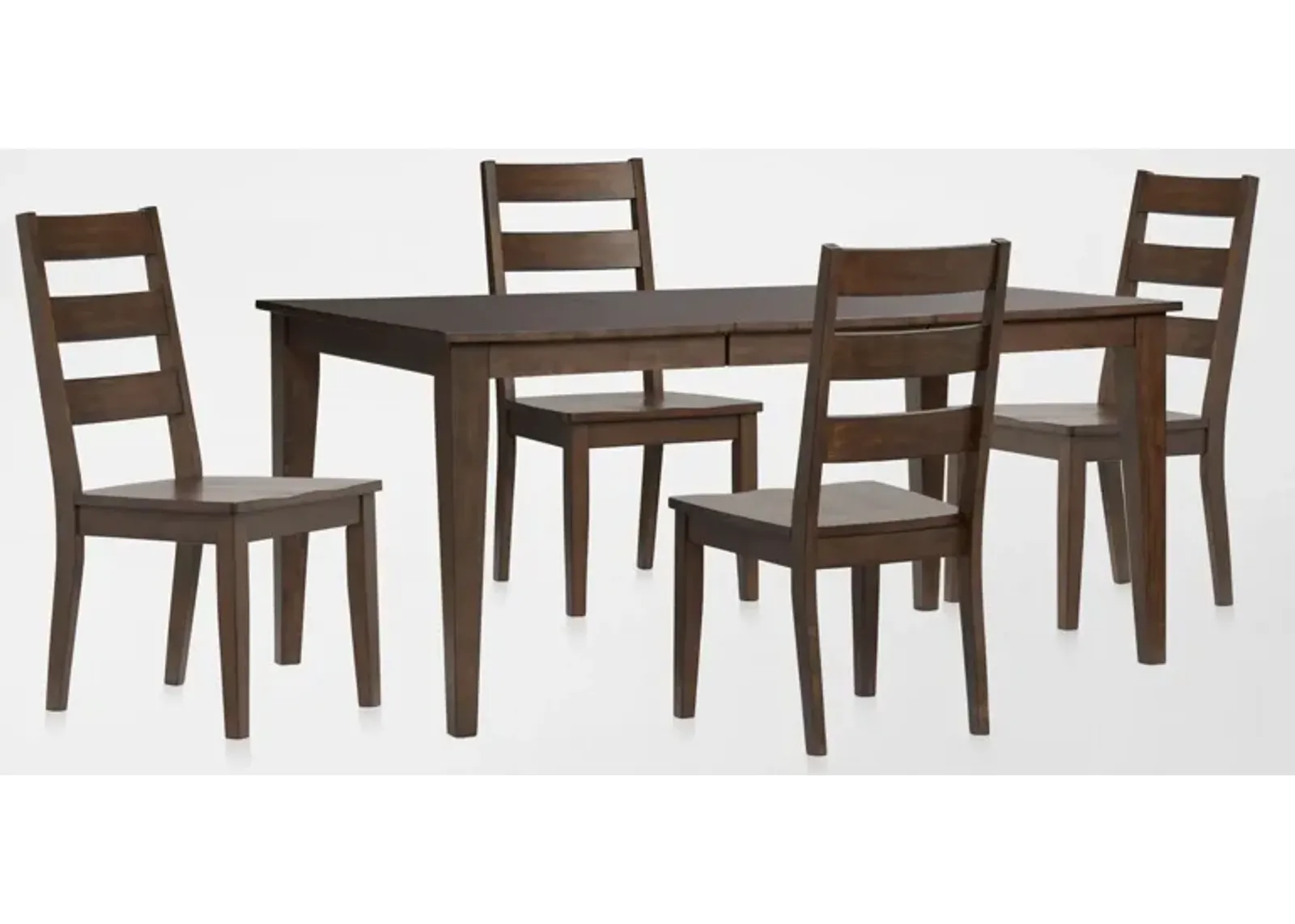 Maxwell Extendable Dining Table and 4 Chairs - Hickory