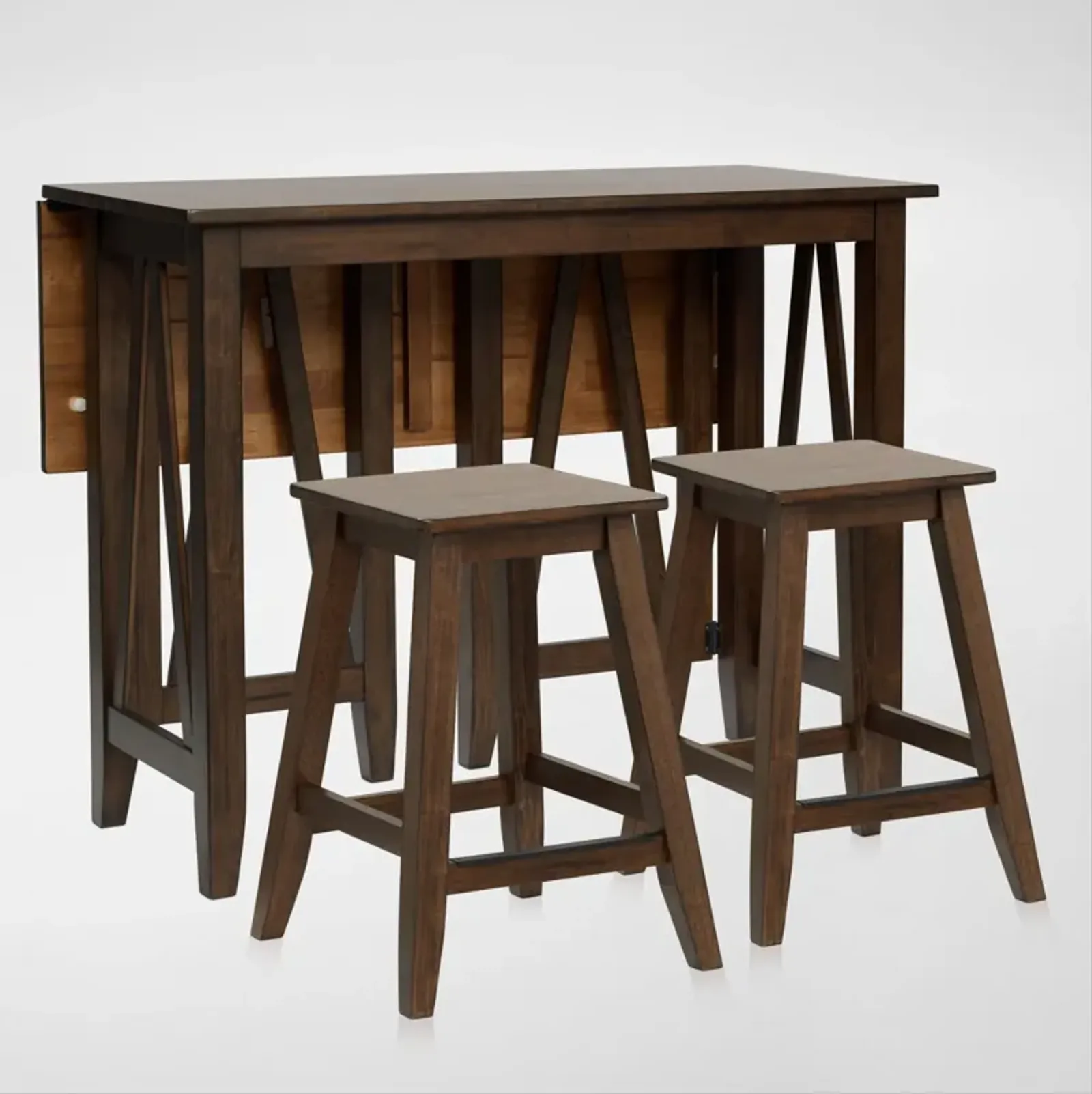 Maxwell Breakfast Bar and 2 Backless Counter Stools - Hickory