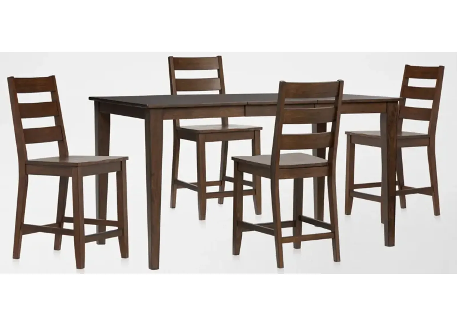 Maxwell Counter-Height Extendable Dining Table and 4 Stools - Hickory