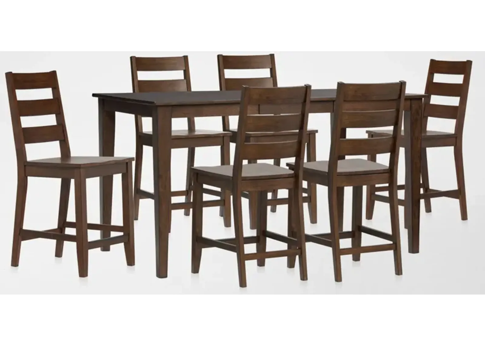 Maxwell Counter-Height Extendable Dining Table and 6 Stools - Hickory