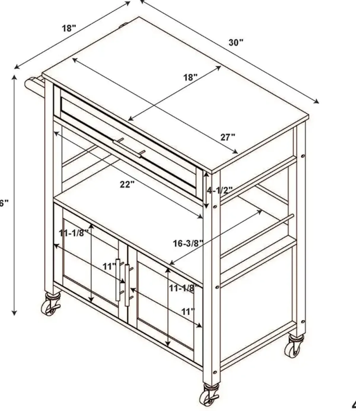 Swanson Kitchen Cart - Black