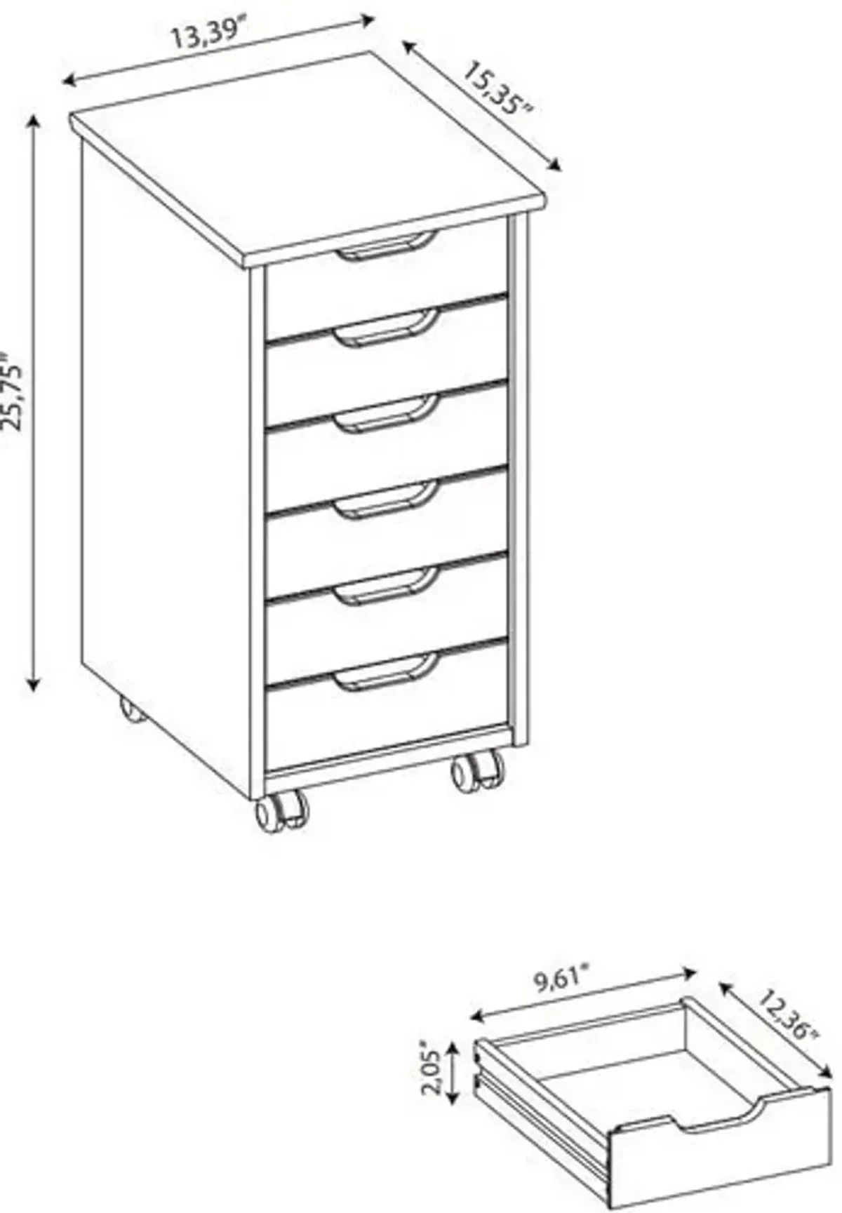 Bonnie Storage Cart - Gray