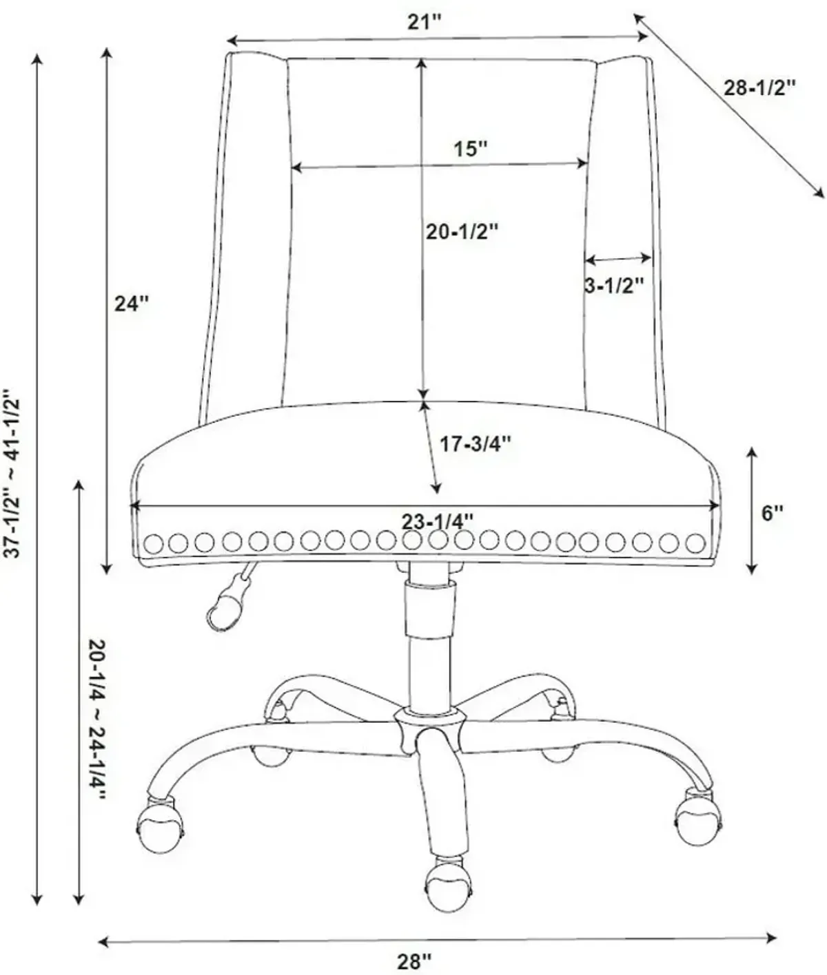 Lainey Office Chair - Aqua