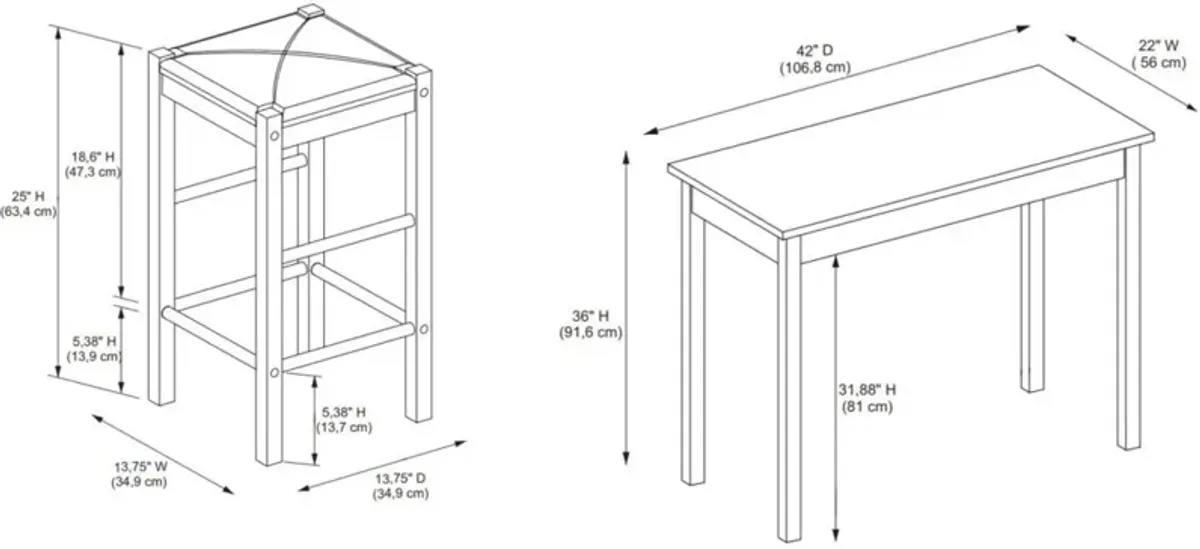 Brewer 3-Piece Pub Set