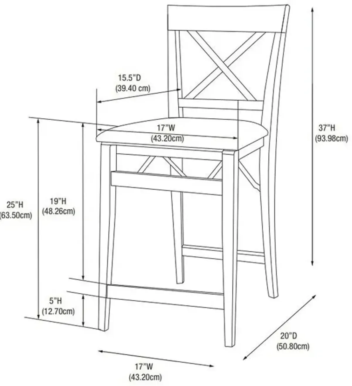 Rosie X-Back Folding Counter-Height Stool