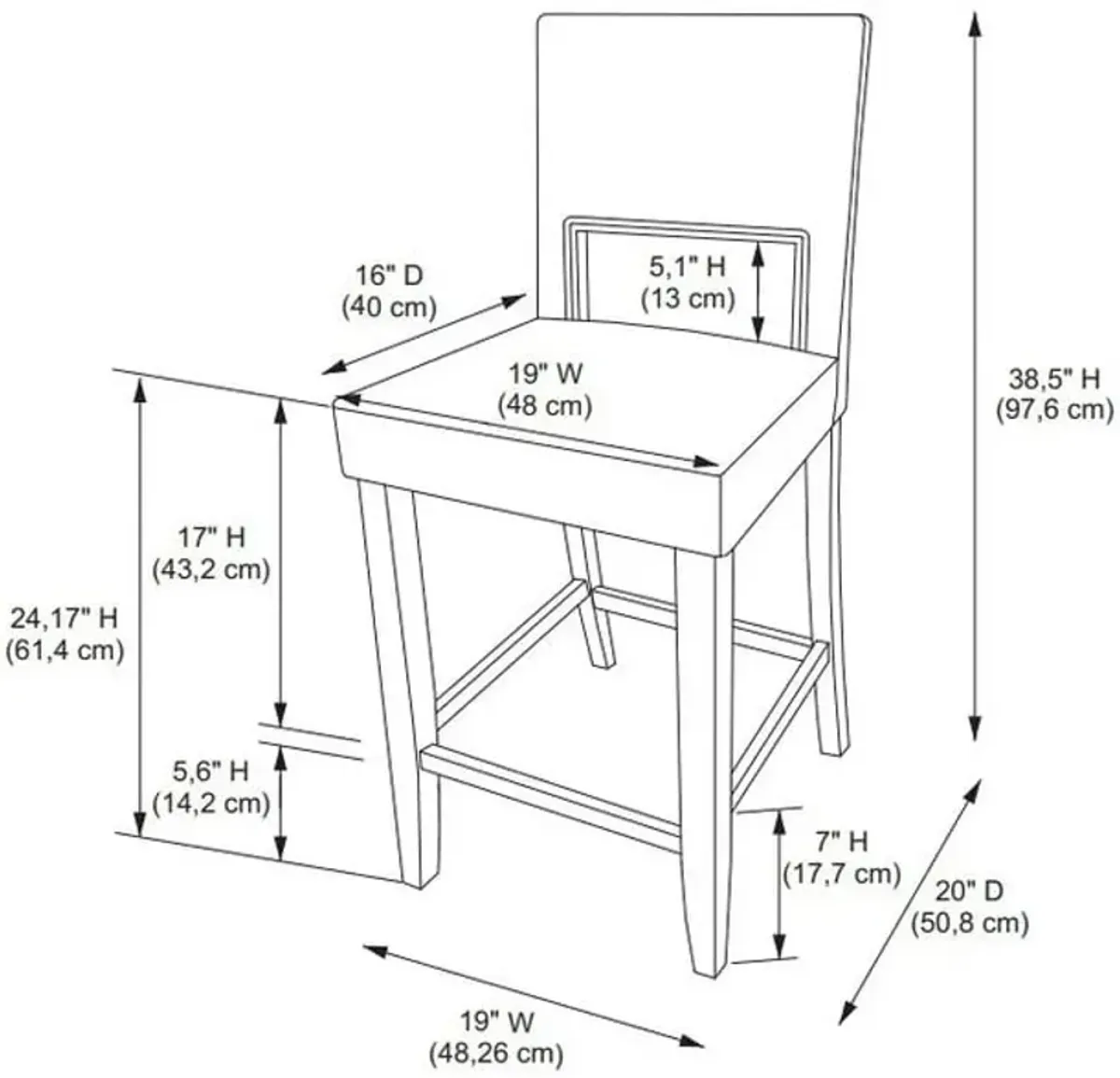 Leonardo Counter-Height Stool - Blue