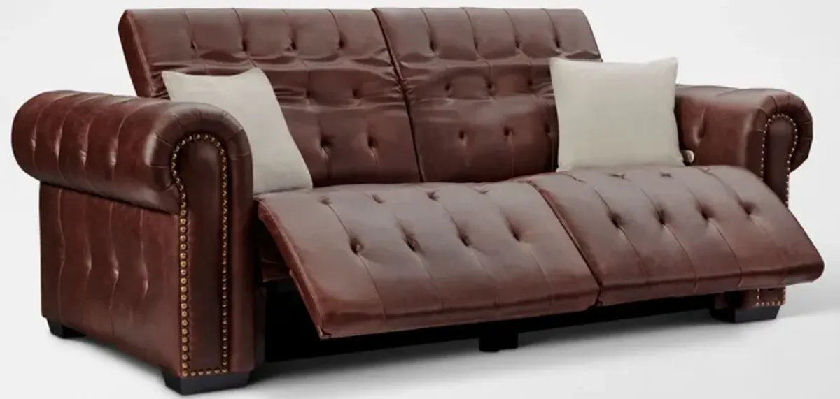 Windsor Park 2-Piece Dual-Power Reclining Sofa - Brown