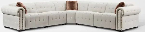 Windsor Park 5-Piece Dual-Power Reclining Sectional with 2 Reclining Seats - Ivory