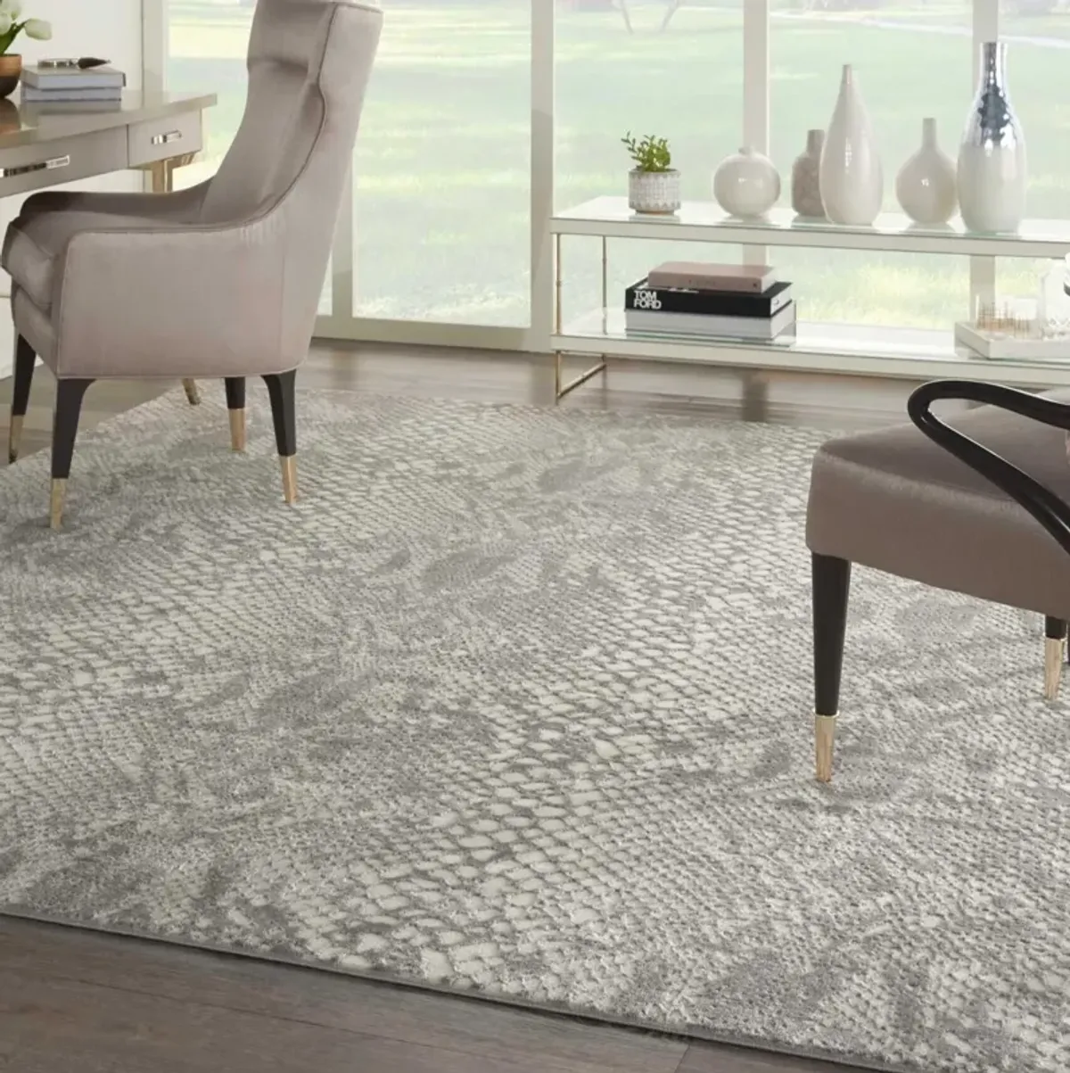 Sansa 8' x 10' Area Rug - Ivory/Gray