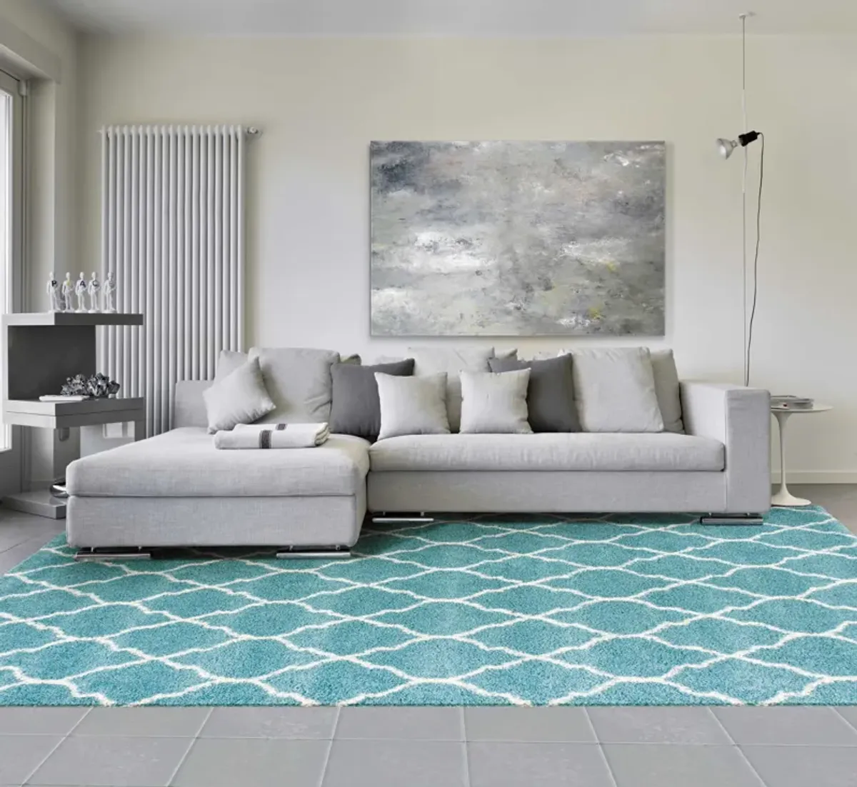 Milano 5' x 8' Area Rug - Aqua