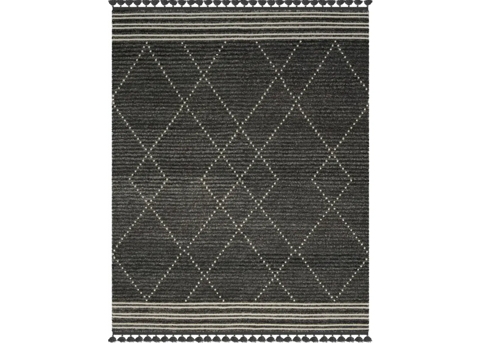 Anais 5' x 8' Area Rug-Charcoal/Ivory Wool