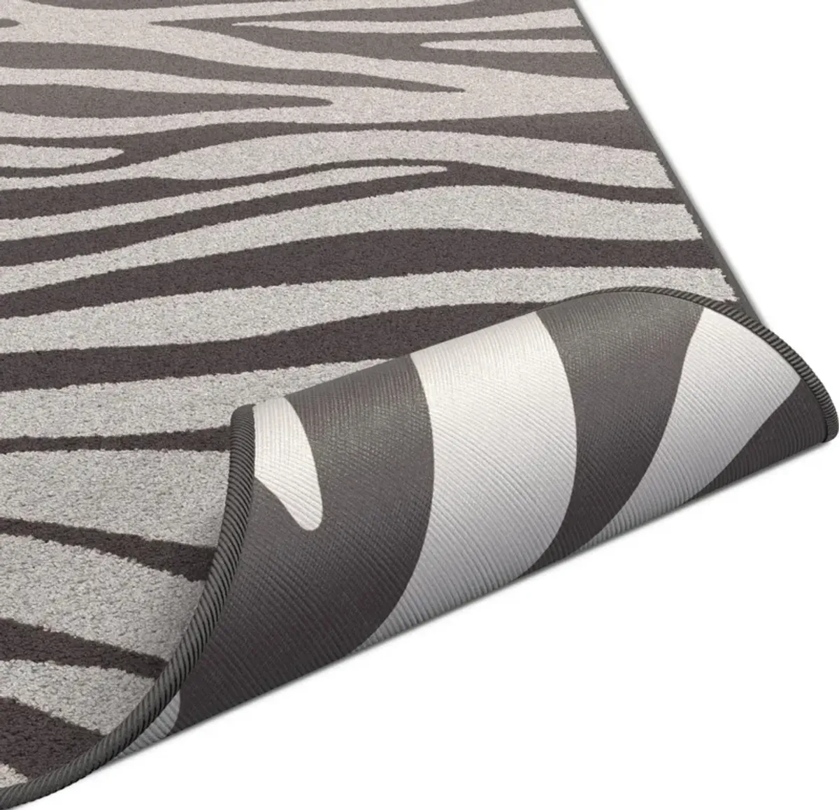 Marty 8' x 10' Area Rug-Charcoal/Silver Zebra