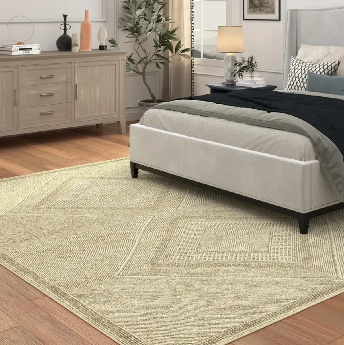 Bram 5' x 8' Area Rug-Gold Diamonds