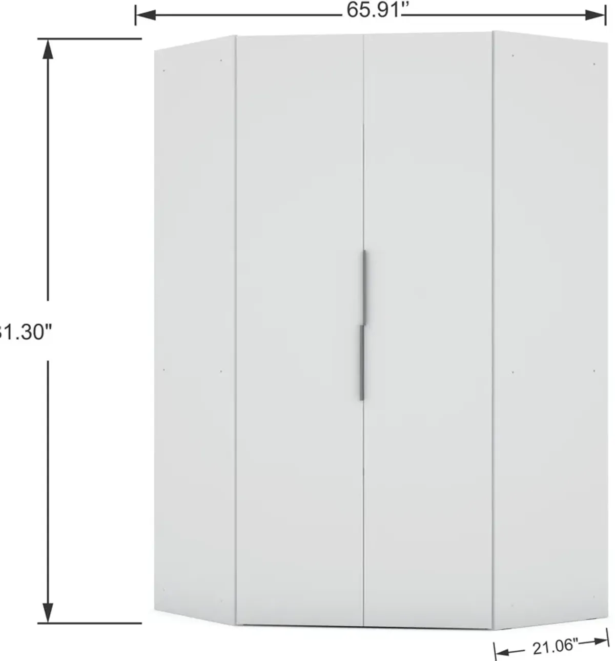 Cornell Corner Wardrobe Closet - White