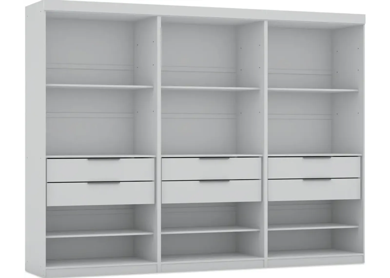 Cornell Set of 3 Open Closets - White