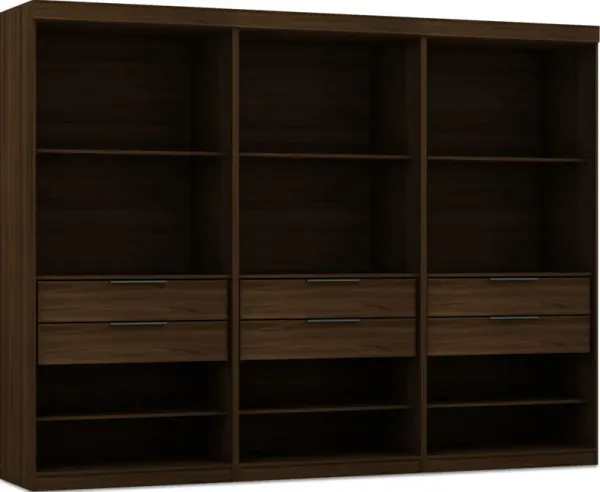 Cornell Set of 3 Open Closets - Brown