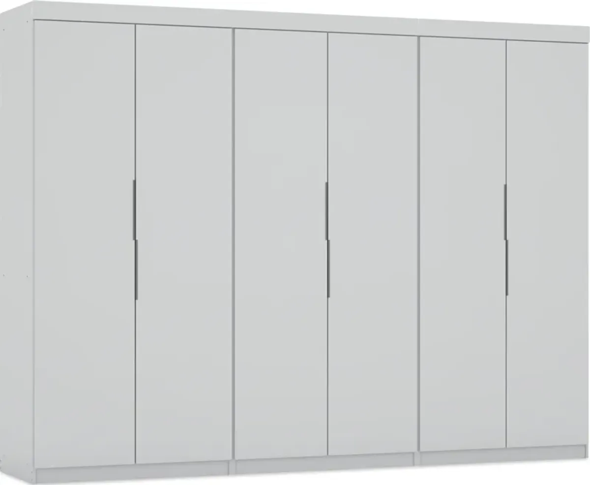 Cornell Set of 3 Wardrobe Closets - White