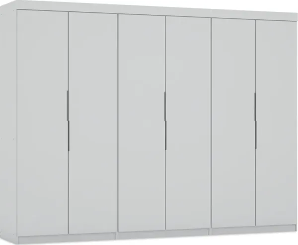 Cornell Set of 3 Wardrobe Closets - White