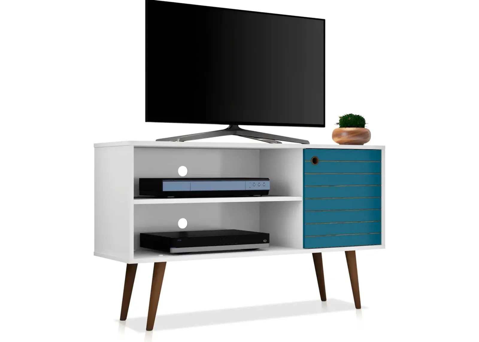 Webb 43" TV Stand - White/Aqua