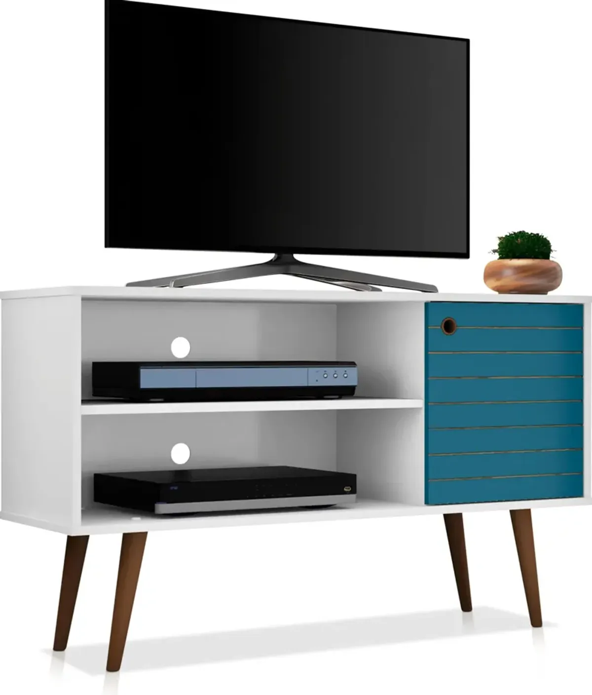 Webb 43" TV Stand - White/Aqua