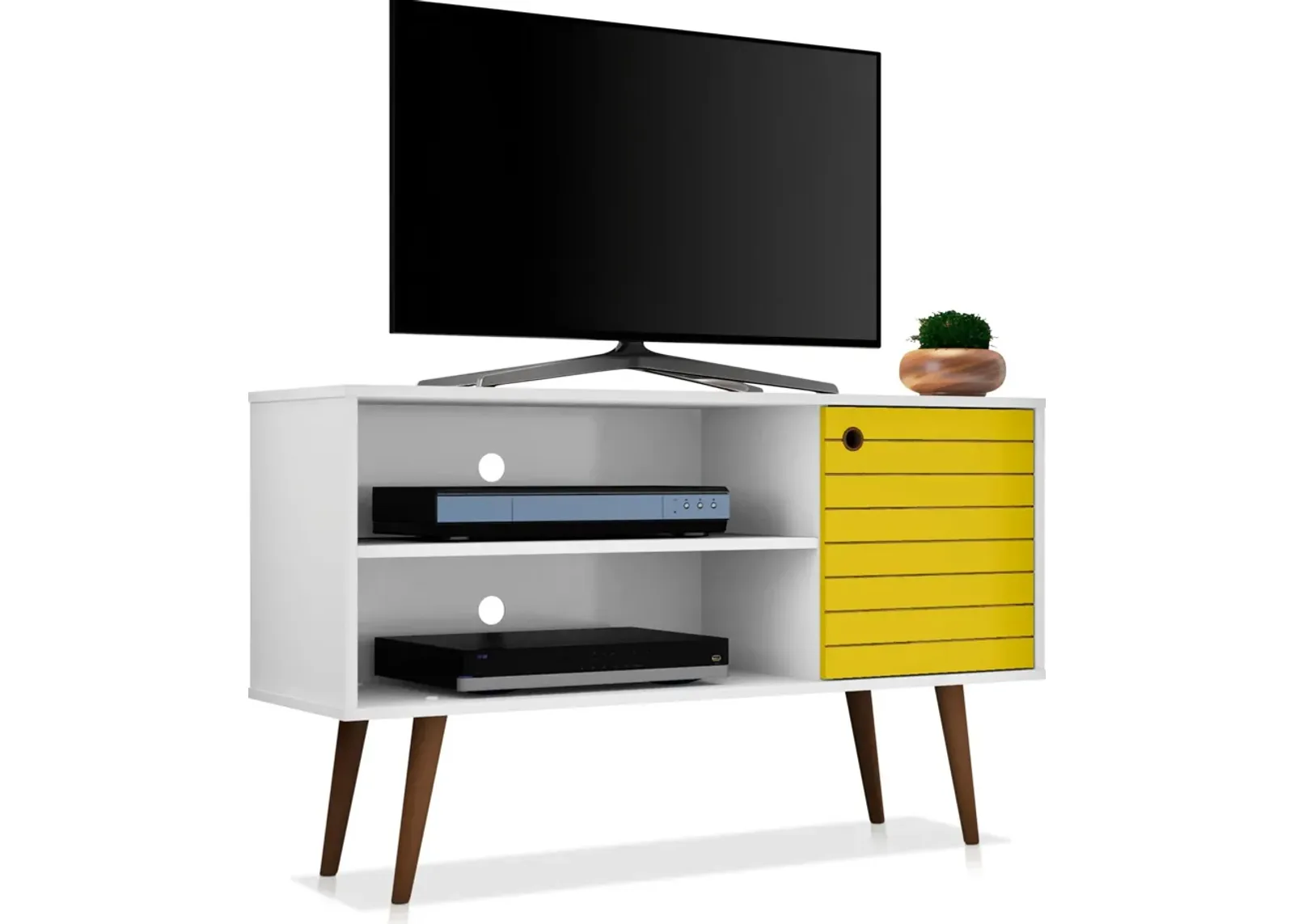 Webb 43" TV Stand - White/Yellow