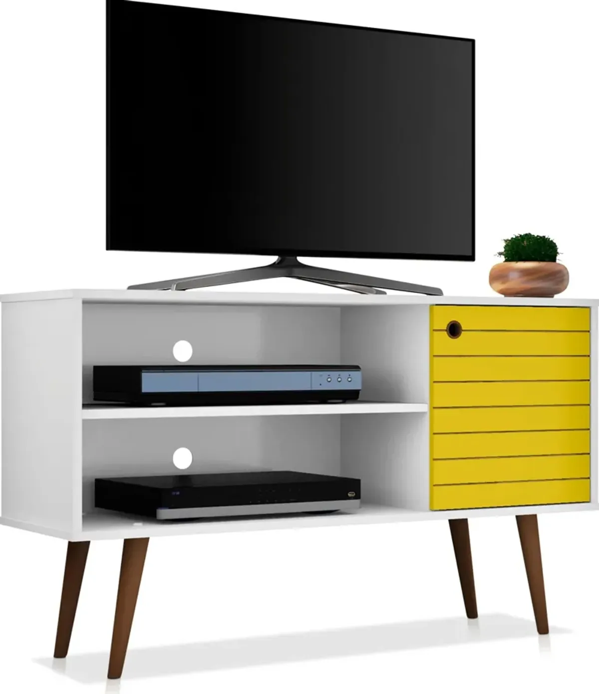 Webb 43" TV Stand - White/Yellow