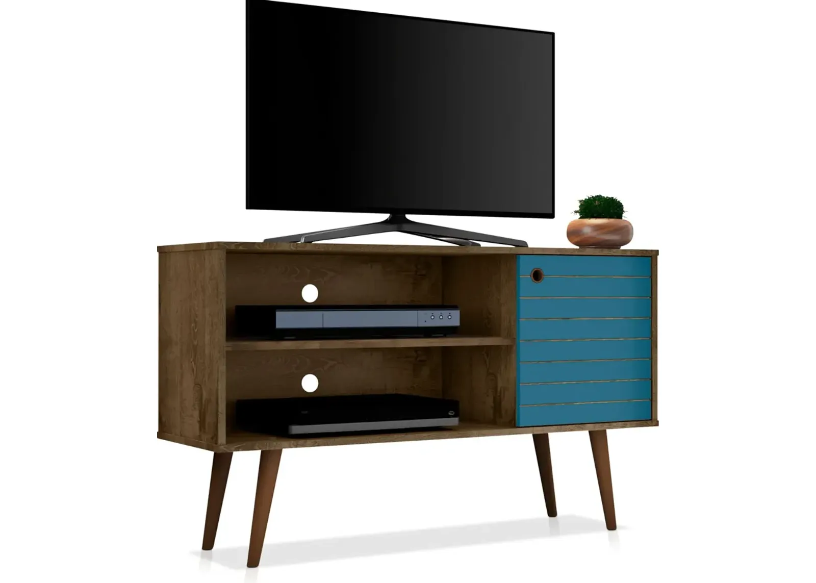 Webb 43" TV Stand - Brown/Aqua