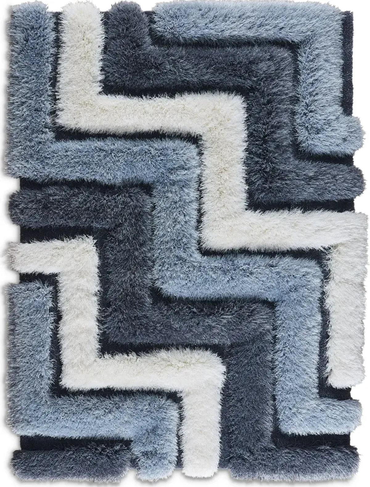 Overton  5' x 7' Area Rug - Gray/Blue/White