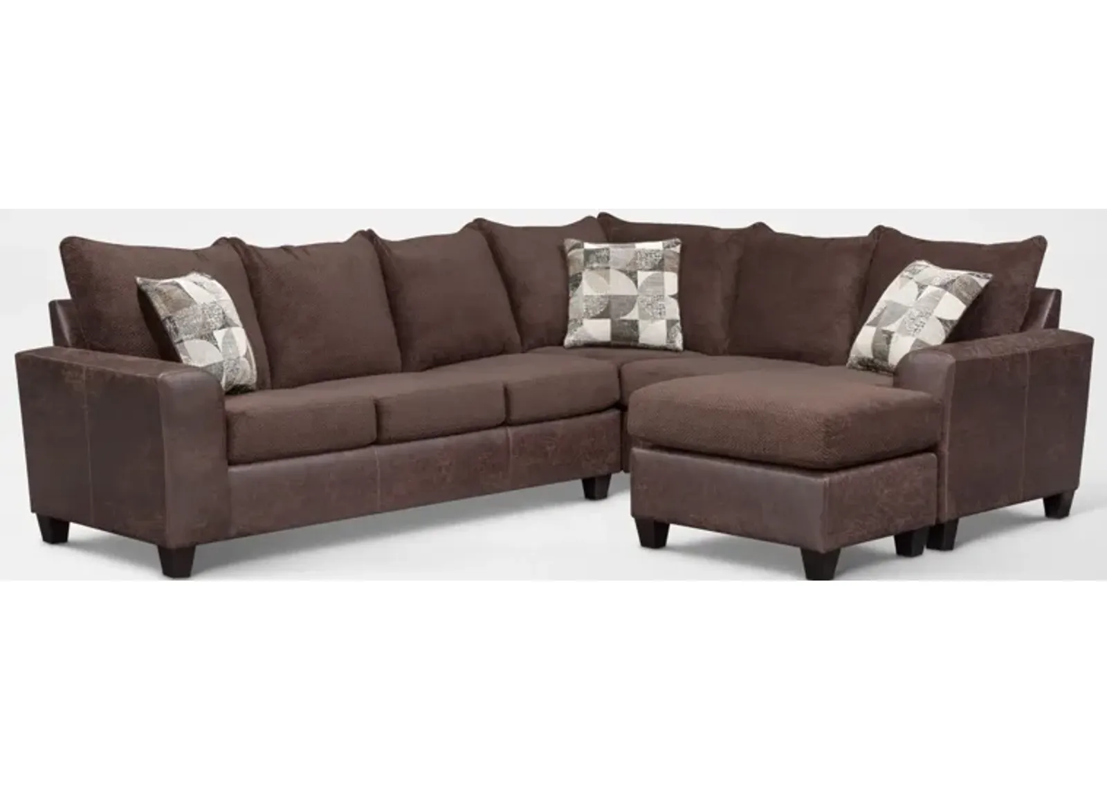 Brando 2-Piece Sectional with Modular Chaise - Chocolate